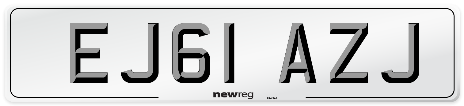 EJ61 AZJ Number Plate from New Reg